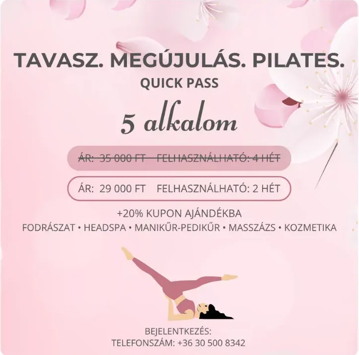 pilates bérlet akció